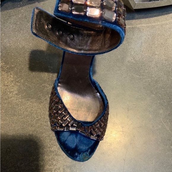 LAST CALL! CELINE PARIS 38.5 Crystal Ankle Strap Evening Pumps - Picture 10 of 10